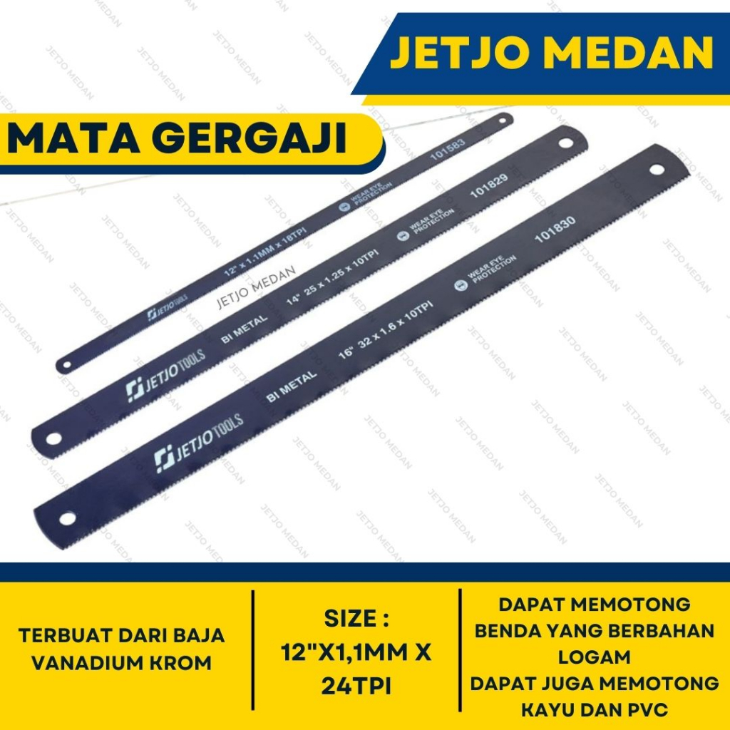 Jetjo - Mata Gergaji Besi 12" x 1.1 mm x 18 TPI HACKSAW BLADE LAKONI PRO