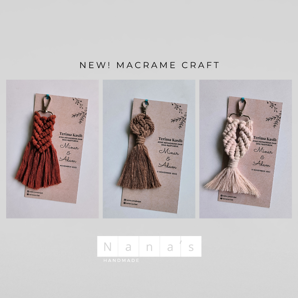 Ganci Macrame - Souvenir Pernikahan - Ganci Handmade - Ganci Rajut - Ganci Unik - Ganci Estetik