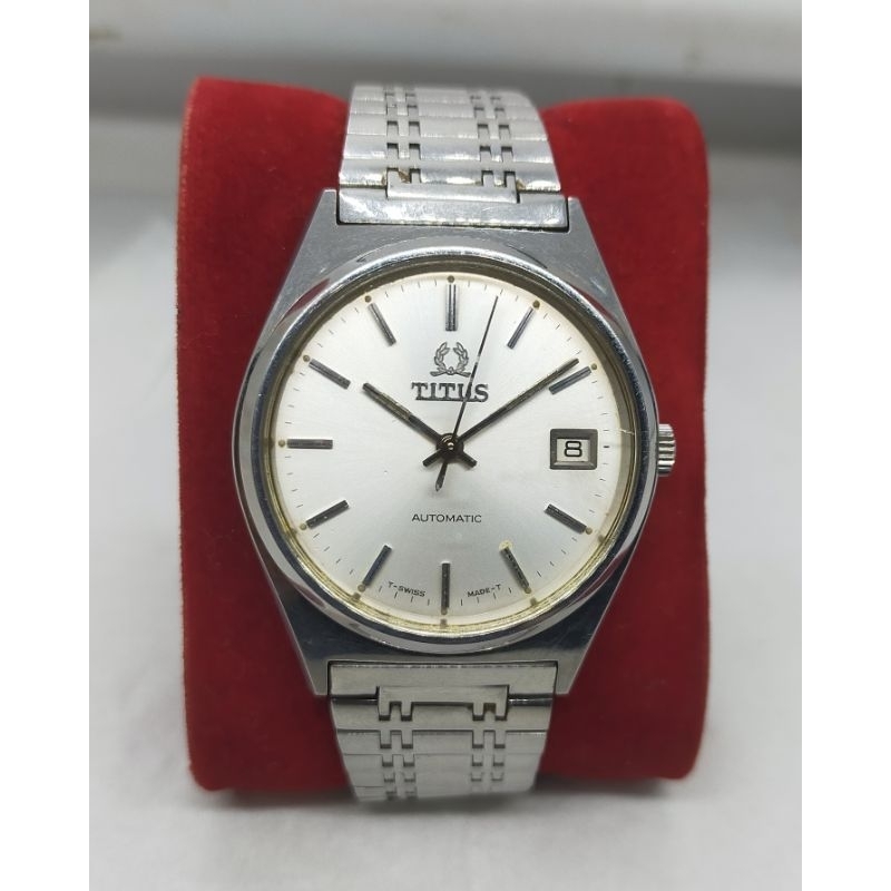 Jam Tangan Titus 17 Jewels Automatic Swiss Vintage Full Original.