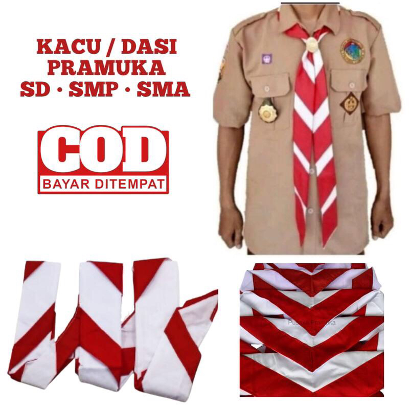 Hasduk kacu pramuka merah putih bahan halus dan lembut dasi pramuka siaga penggalang penegak pembina