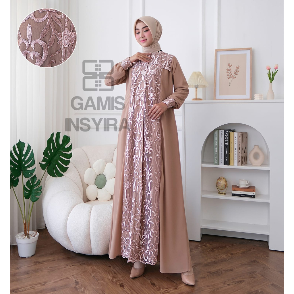 Gamis Insyira//Model Baju Gamis Pesta Wanita Terbaru Mewah Elegan