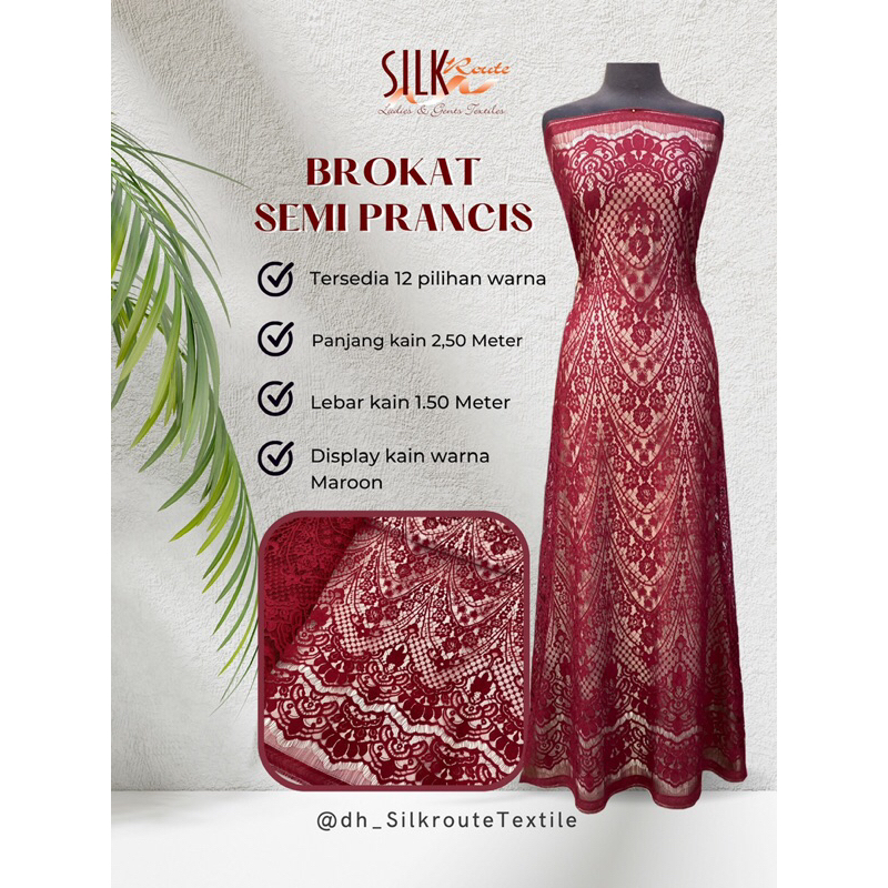 2,5mtr Brokat Semi Prancis / Chantilly Lace Panel