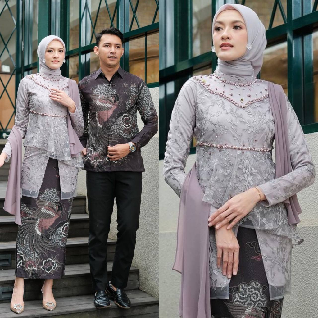 New Set Batik Kebaya Kaluna Couple Modern Wisuda Set Tunik Lamaran Tunangan Baju Kondangan Terbaru