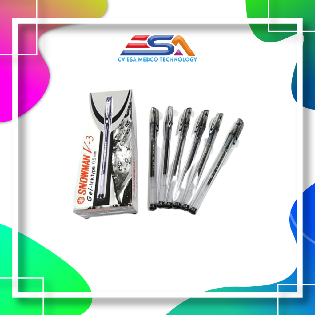 

Ballpoint Snowman V-3 Hitam Per Pack