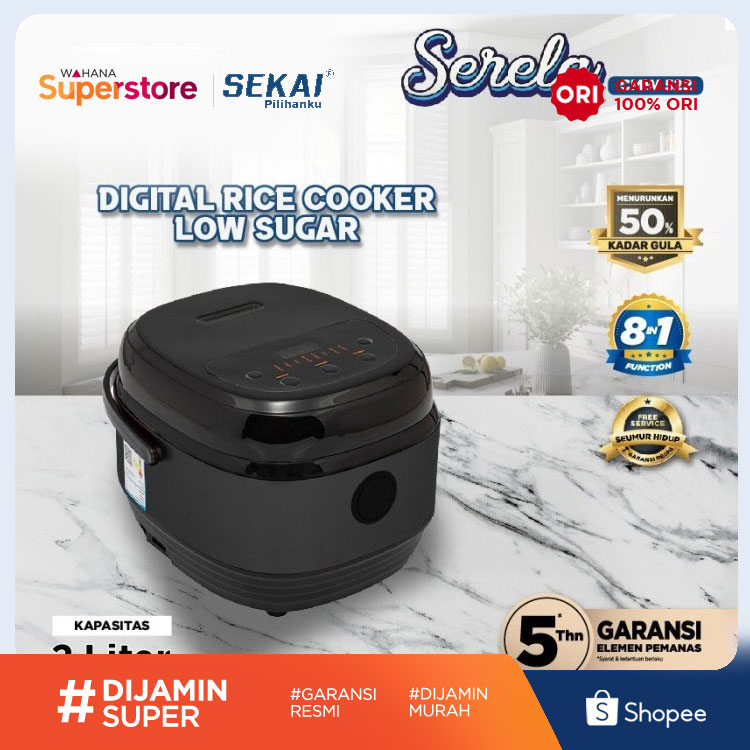 Sekai Rice Cooker Penanak Nasi 5 L CMW 522 LS | CMW522LS Hitam