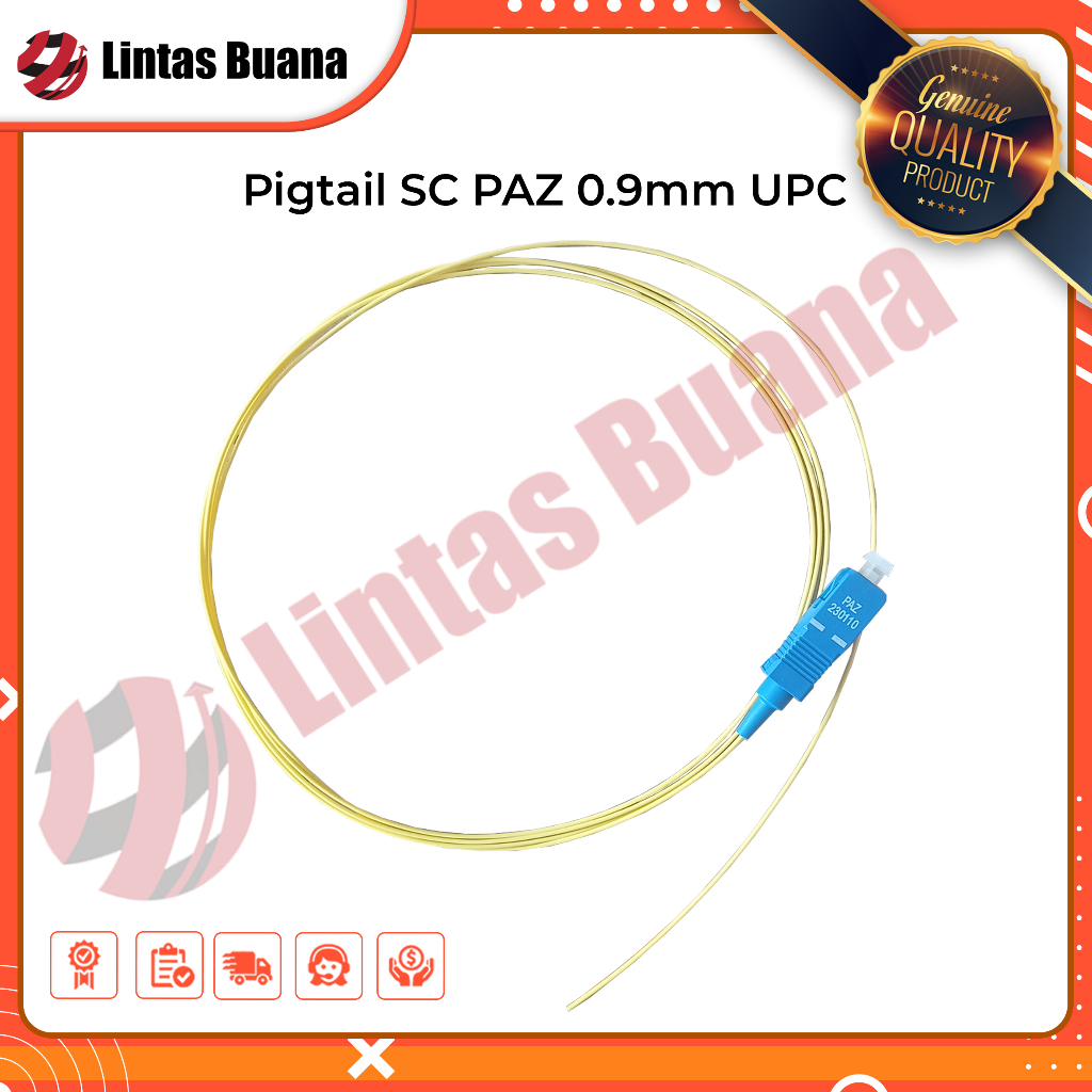 Pigtail Fiberoptic SC-UPC-SM 0,9mm Yellow - Kabel Pigtail PLC SC White