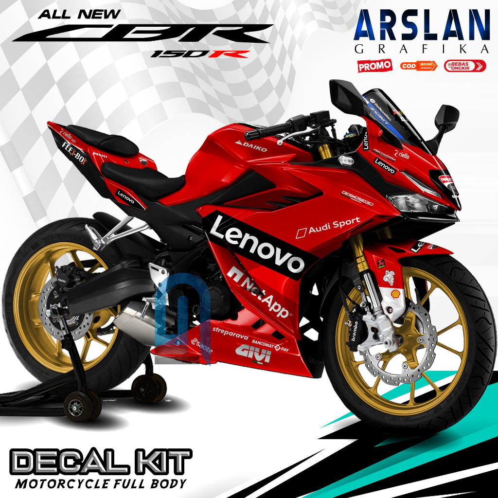 Decal CBR 150R 2021 Full Body Gagah- Set Stiker CBR 150R 2021 Keren Buat Balap Striping Variasi DUCA