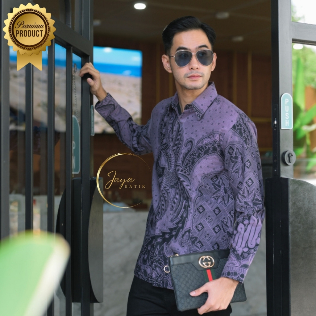 Batik Solo Pria Premium Lengan Panjang Puring Modern Kekinian