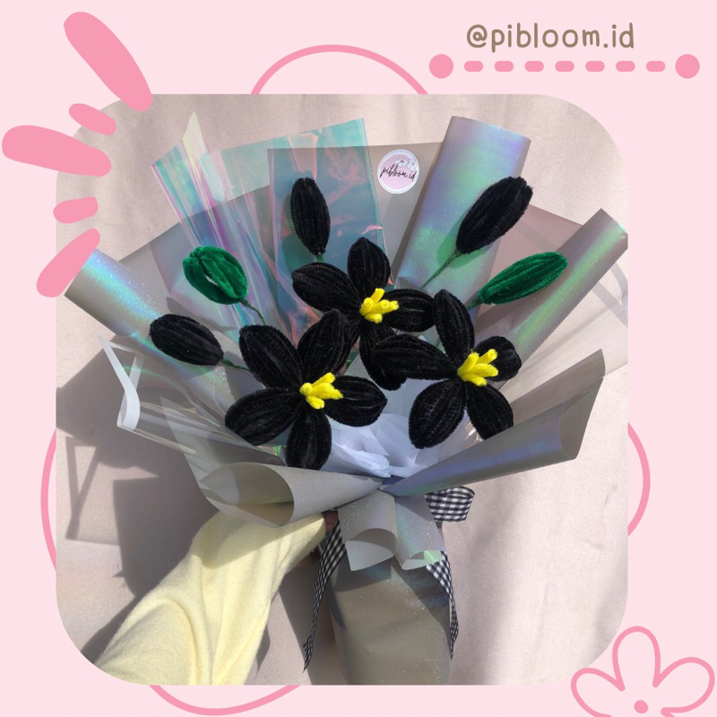 ROSIE FLOWER Hologram /Pipe Cleaner Bouquet Flower/ Buket Bunga/ Buket Korea