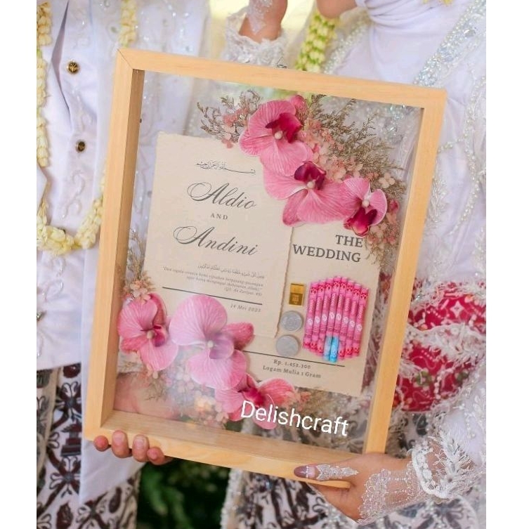 Mahar Anggrek transparant / mahar pernikahan bingkai seserahan nikah