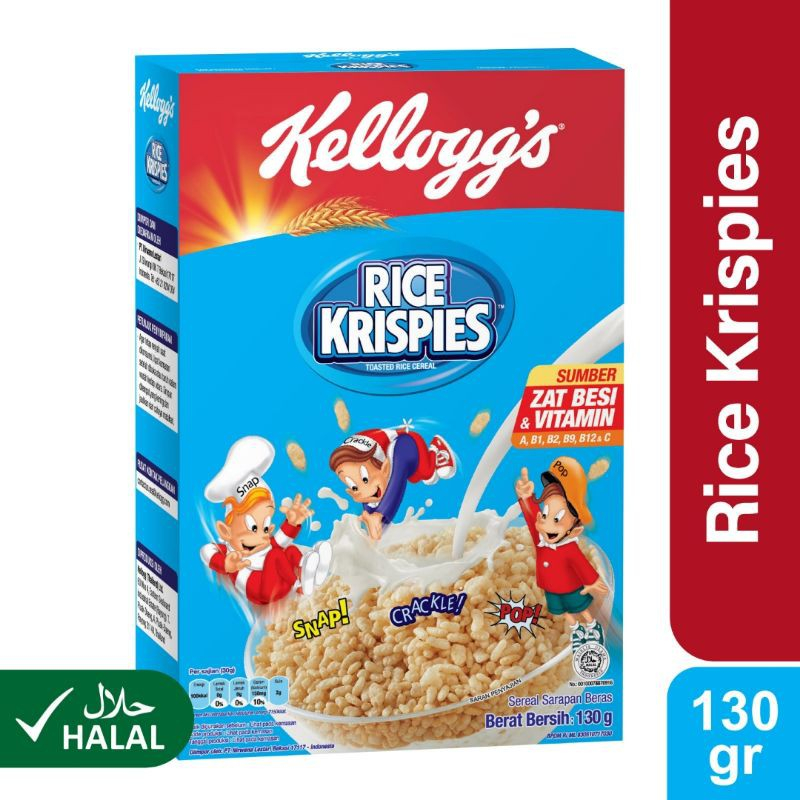 

Kelloggs Rice Krispies Kemasan 130 gram - Sereal Sarapan Sehat - Terbuat Dari Beras Pilihan