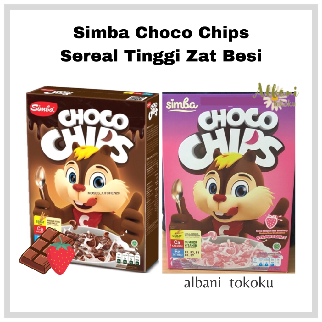 

Simba Cereal Choco Chips Rasa Strawberry - Kemasan Box 170 gram - Sereal Anak Sehat - Sumber Vitamin