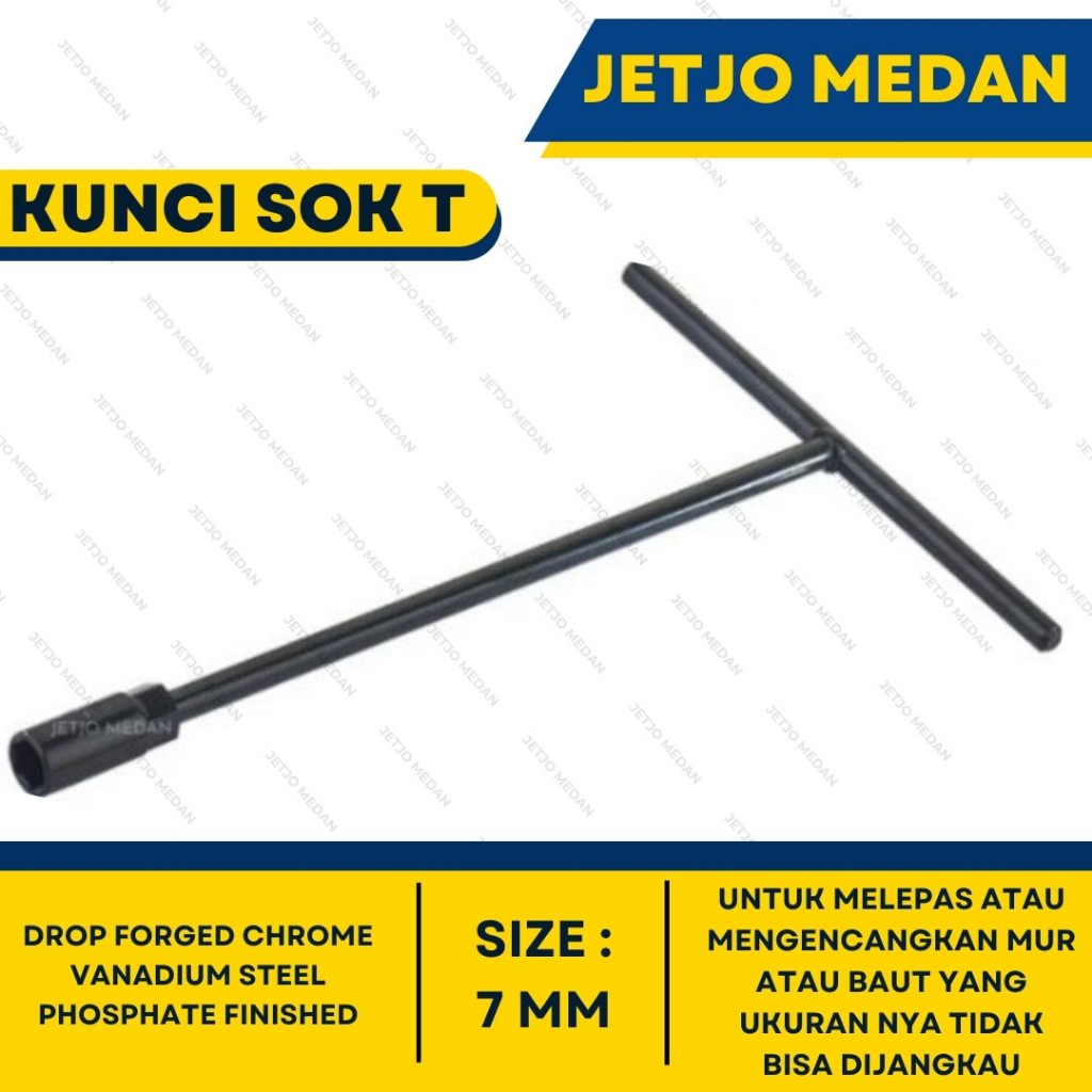 Jetjo - Kunci T 7 mm LAKONI PRO Kunci sok T kunci Shock T gagang soket T