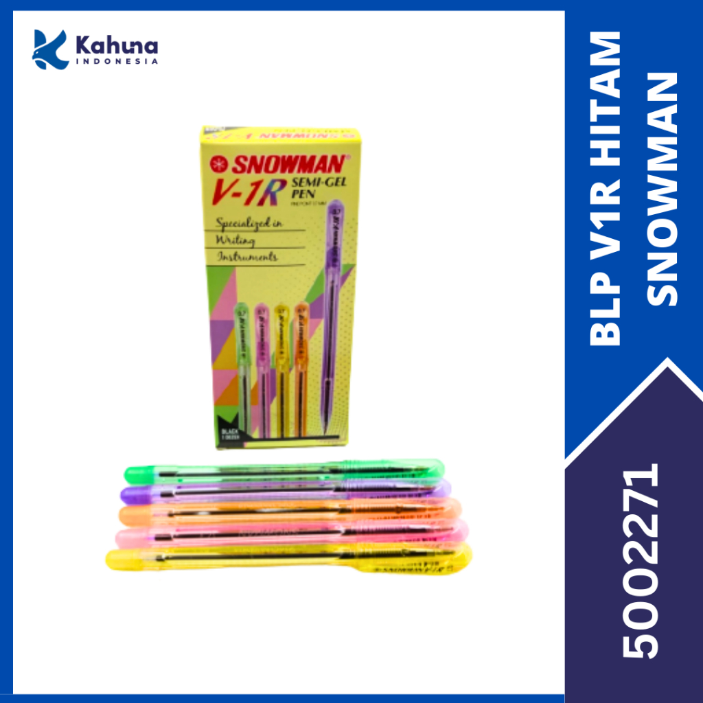 

BALLPOINT / BOLPEN / PULPEN SNOWMAN V-1R HITAM (1PAK) [5002271]