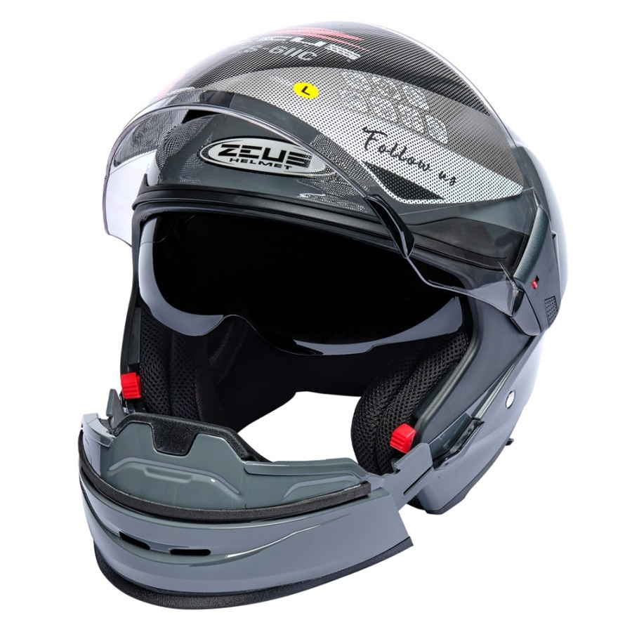 Helm Zeus 611C Grey Glossy Polos Dual Purpose