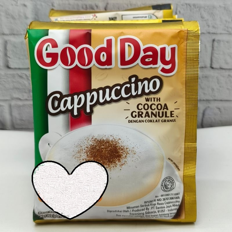 

{ 1 renceng isi 10 } Good Day Cappuccino 25gr Sachet Kopi Instan rasa Kapucino
