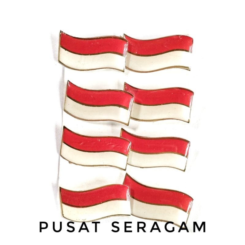 pin merah putih gelombang merah putih kotak
