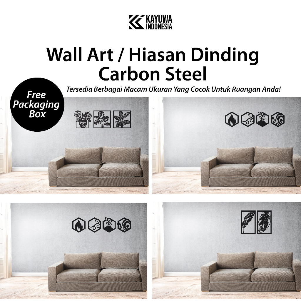 Hiasan dinding ornamen dinding plat besi motif