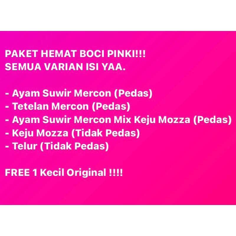 

Paket Hemat Boci Pinki All varian isi (FREE 1 pouch kecil original)