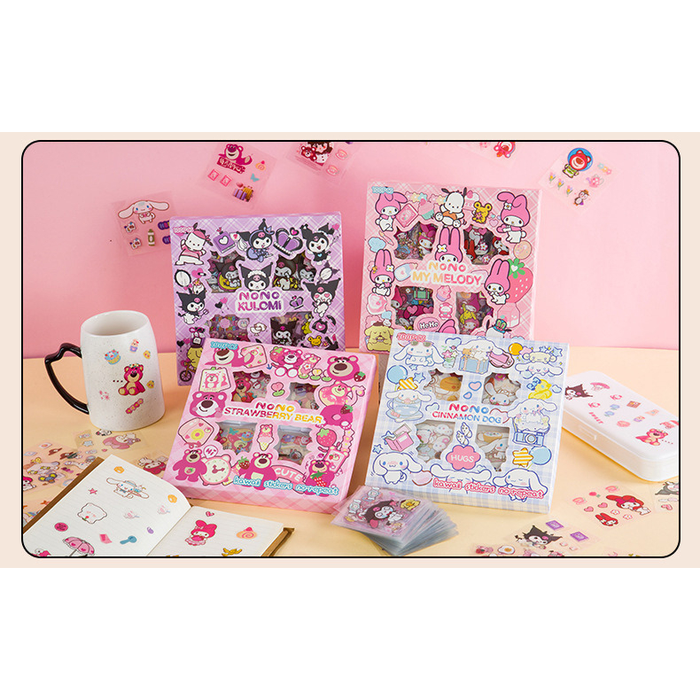 

GEMILANGWALLPAPER - STIKER ISI 100 PET MOTIF KARTUN KUROMI CINNAMOROLL MY MELODY POMPOMPURIN LOTSO UNTUK SCRAPBOOK DIY JOURNALING STIKER MOMO STIKER SANRIO KARTUN