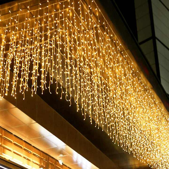 Lampu Tumblr Tirai LED Curtain Light 4 Meter Lampu Hias Tirai Warm White / Biru / Warna Warni Lampu 