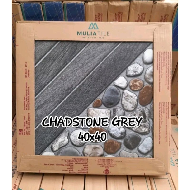 Keramik 40x40 Teras Chadstone Grey Mulia Tile