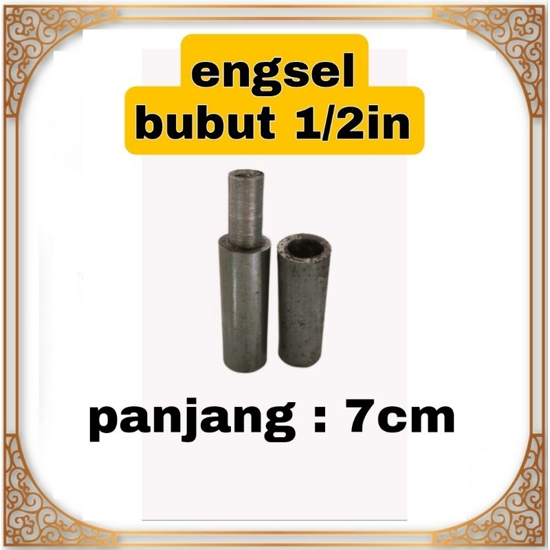engsel bubut besi ukuran 1/2in pintu gerbang