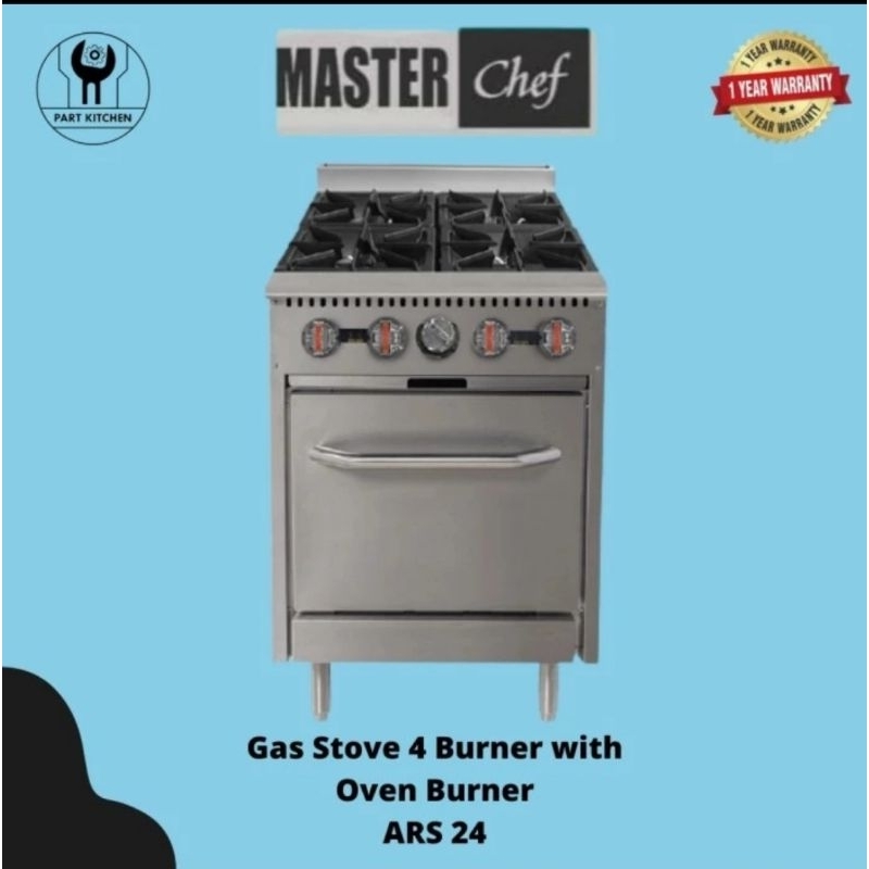 Cooking Line Masterchef Gas Stove 4 Burner With Oven Burner ARS 24 / Kompor 4 Burner