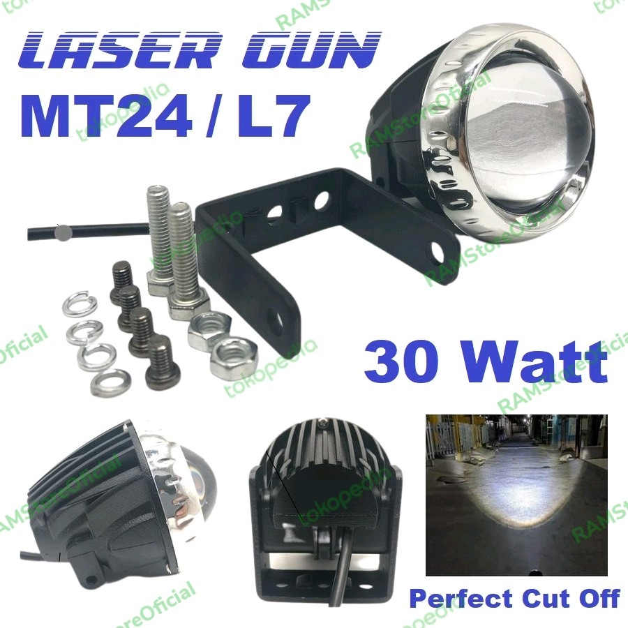 LAMPU TEMBAK SOROT LED MT24 M24 L7 30 WATT MOTOR MOBIL - L7X DEMON aganlim88 Juara