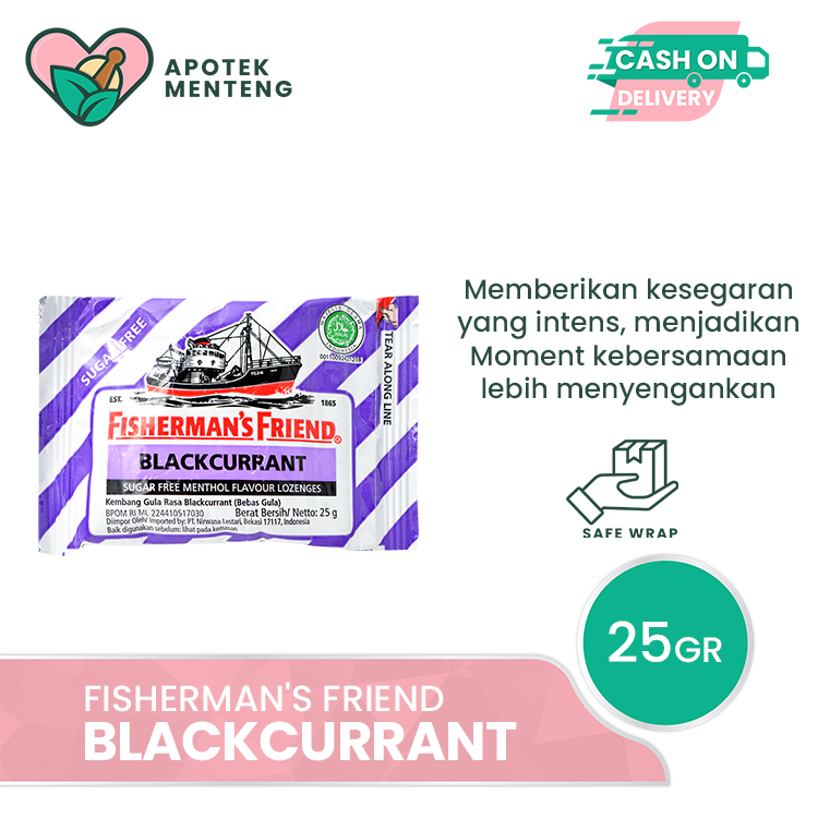 

Fisherman's Friend Blackcurrant Sugar Free - Permen Pelega Tenggorokan