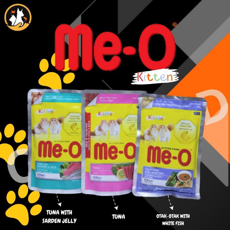 MEO POUCH KITTEN - pakan kucing kitten  basah pouch wetfood murah 85gram