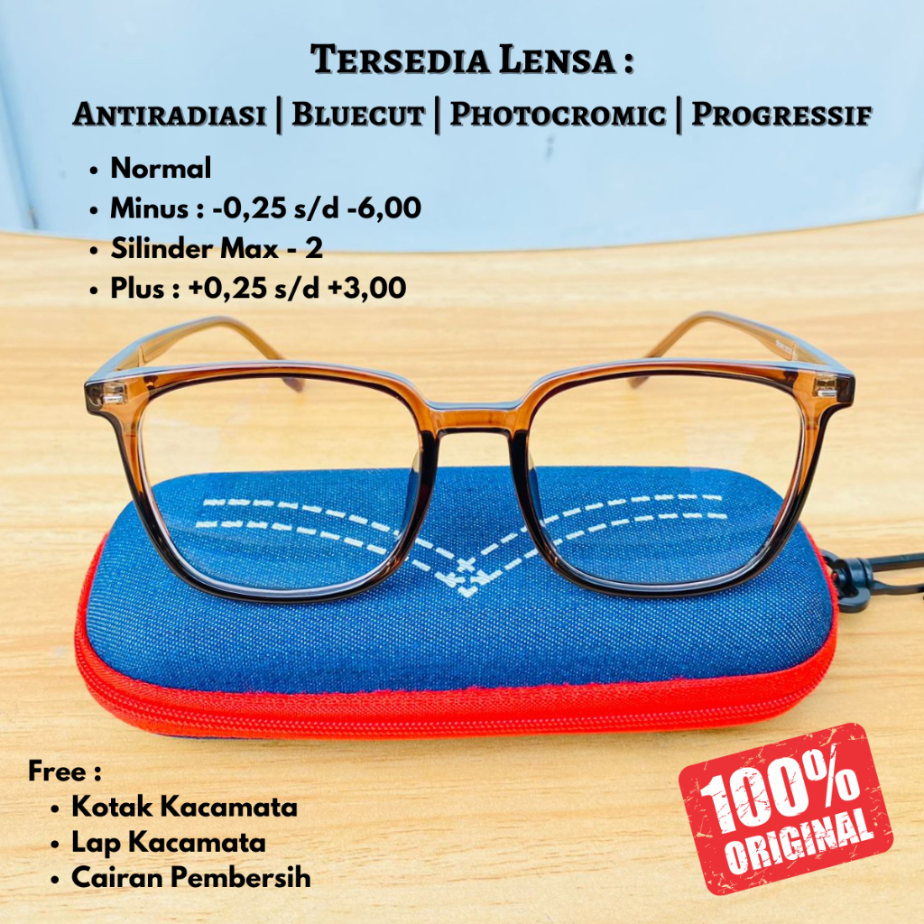 kacamata Pria dan Wanita Model Kotak Besar Blueray Photocromic