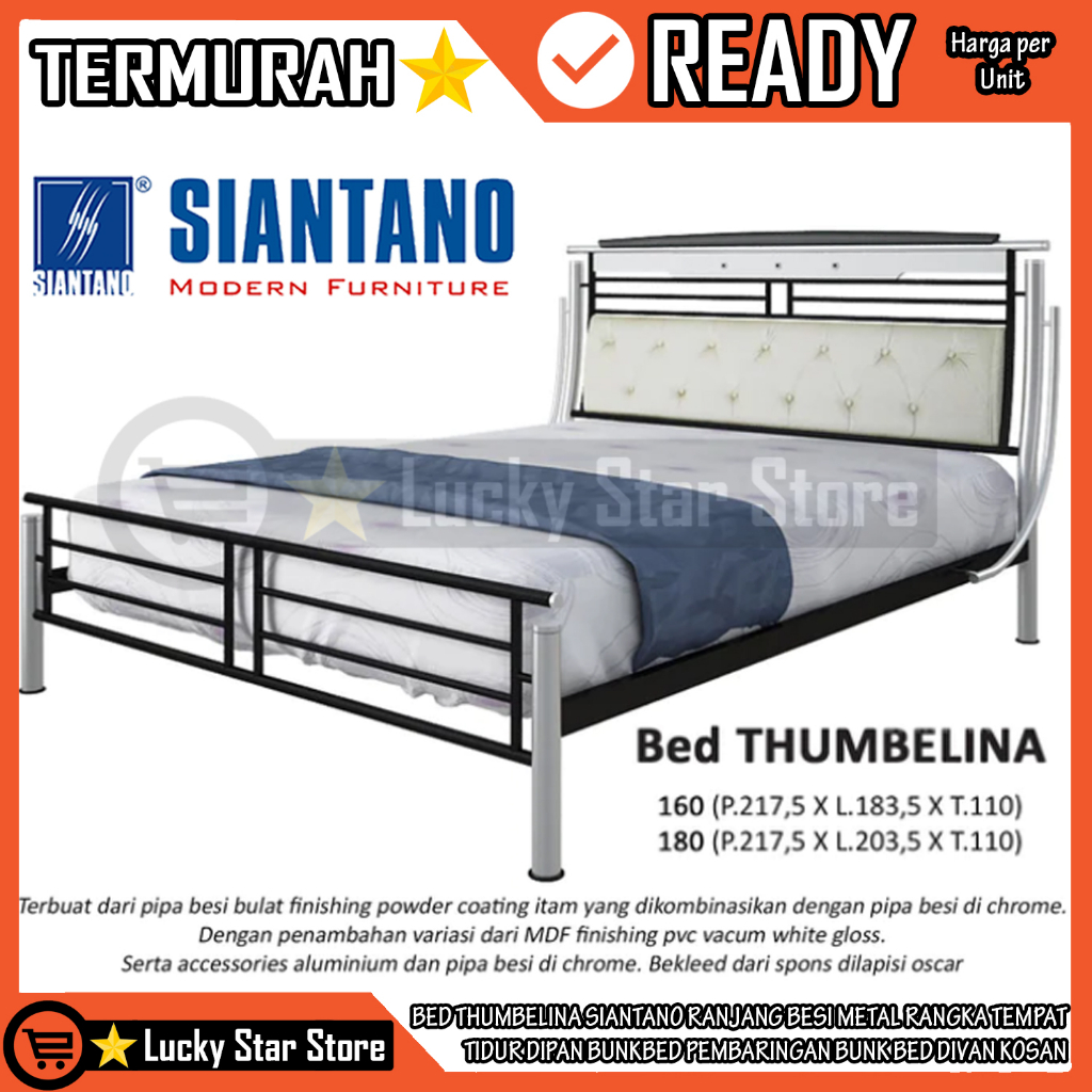 [Kargo] Rangka Tempat Tidur Ranjang Besi Metal Bed Thumbelina Siantano Dipan Bunkbed Pembaringan Bun