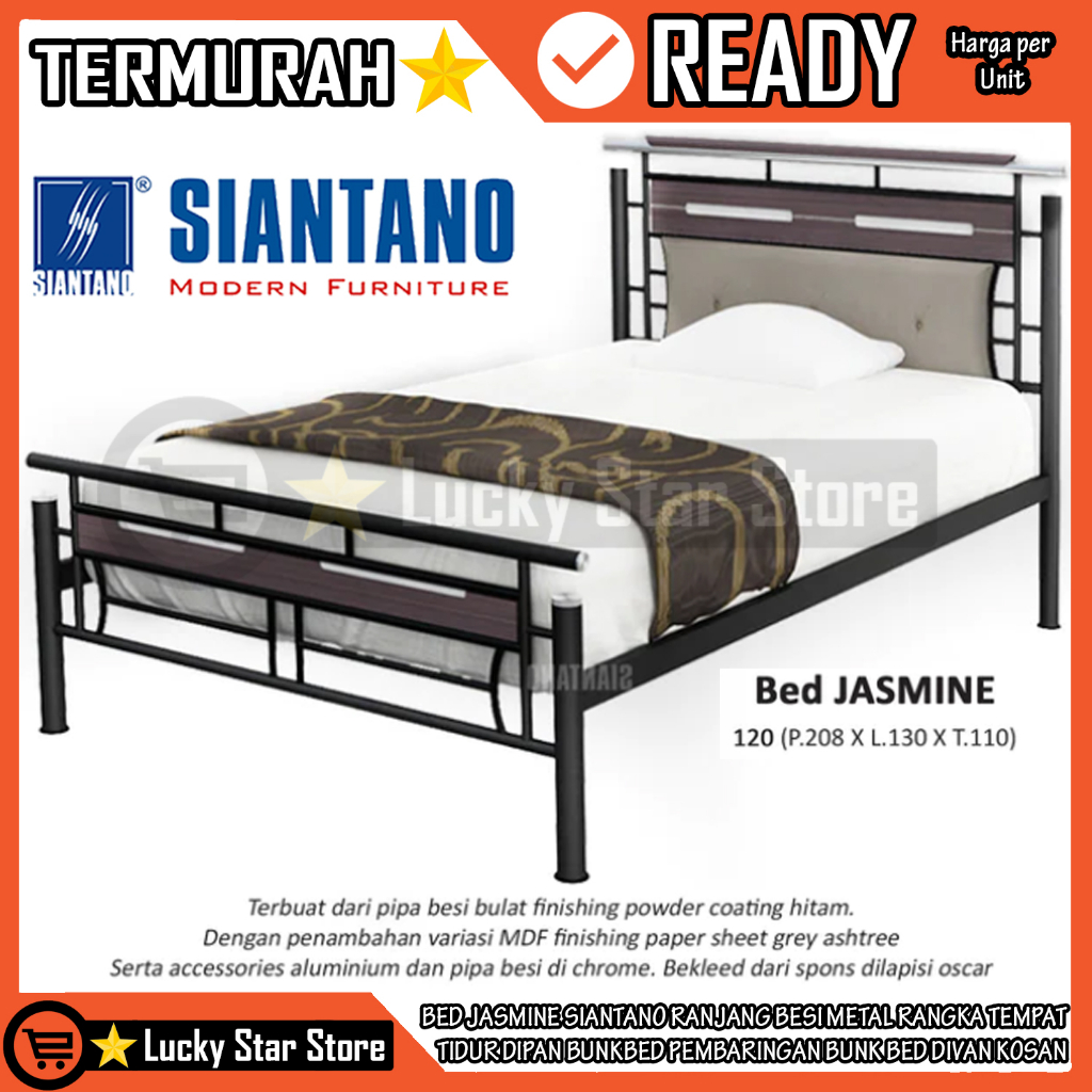 [Kargo] DIPAN SIANTANO BUNKBED BED JASMINE RANGKA TEMPAT TIDUR METAL RANJANG BESI PEMBARINGAN BUNK B