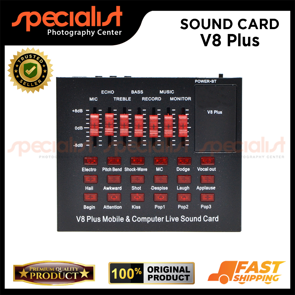 Sound Card Audio Mixer V8 Plus