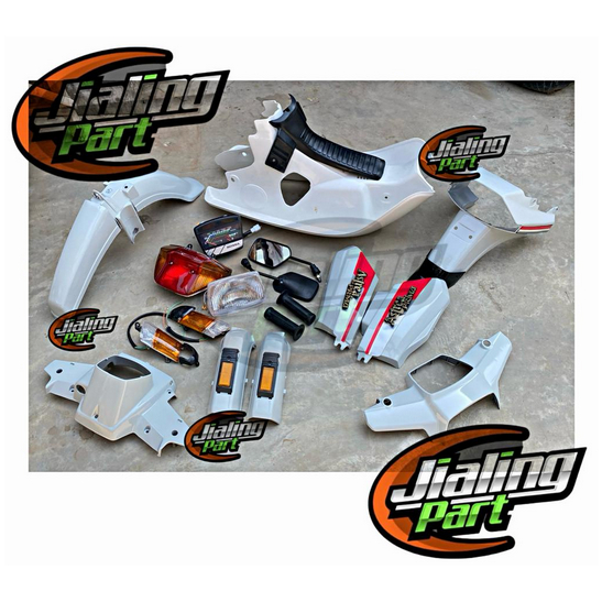 FULL SET PAKET HEMAT FULL BODY HONDA ASTREA PRIMA WARNA PUTIH SET LEGSHILD SET SEPDO BAHAN TEBAL PER