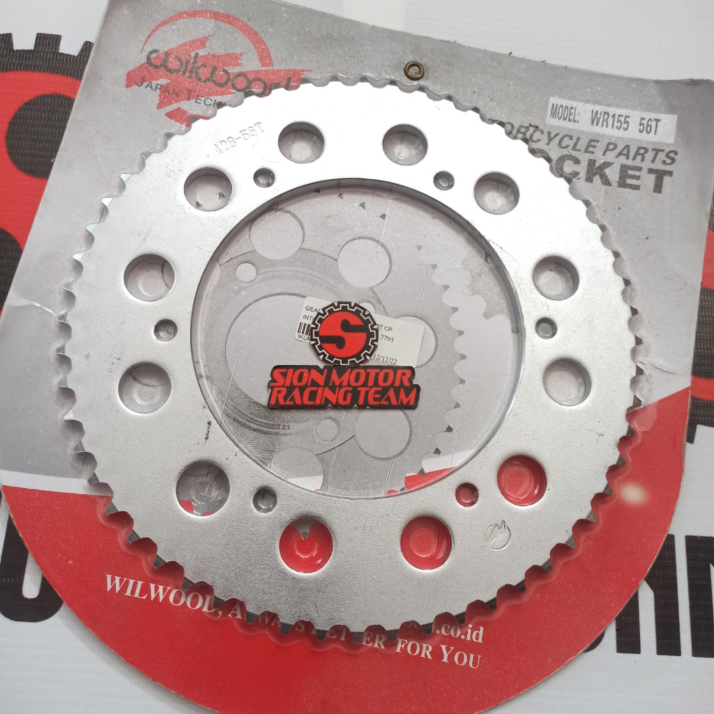 Gir Gear Belakang Yamaha WR 155 / WR155  428 - 56T  Chrome Wilwood