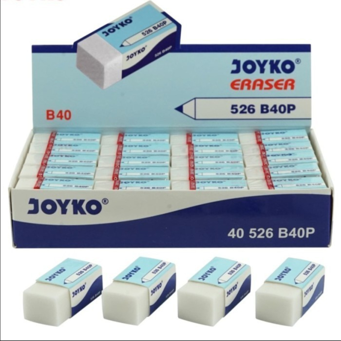 

Penghapus Joyko B40 per box isi 40 pcs Hitam Putih Stip Eraser Kecil