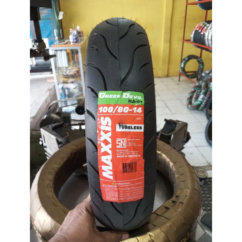 Ban tubless Maxxis Green Devil 100/80 ring 14