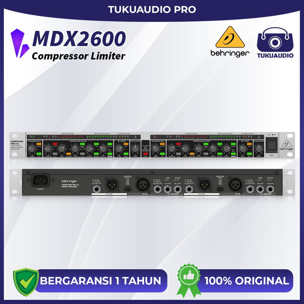 Behringer Composer Pro XL MDX2600 V2 - 2 Channel Compressor Limiter