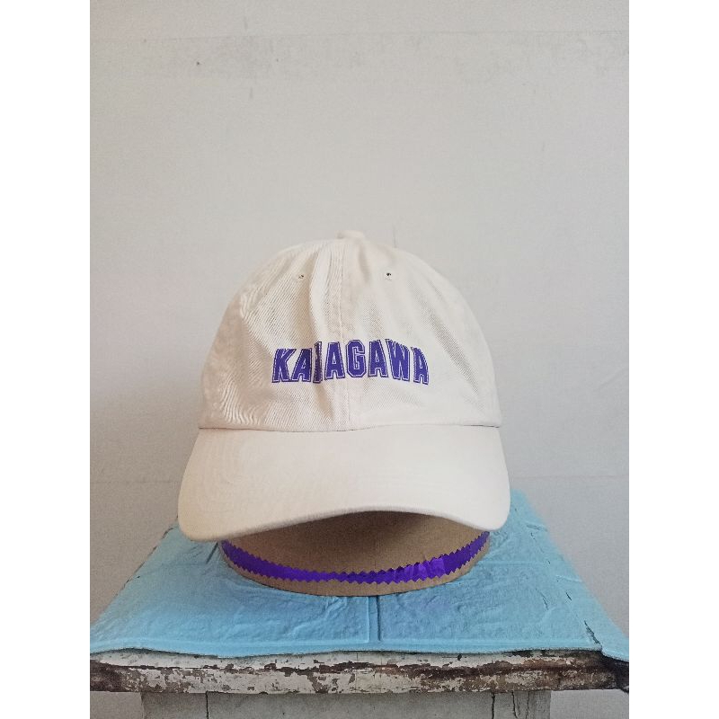 Topi Caps Baseball Merek Kanagawa Warna Cream Bahan Katun Setelan Besi