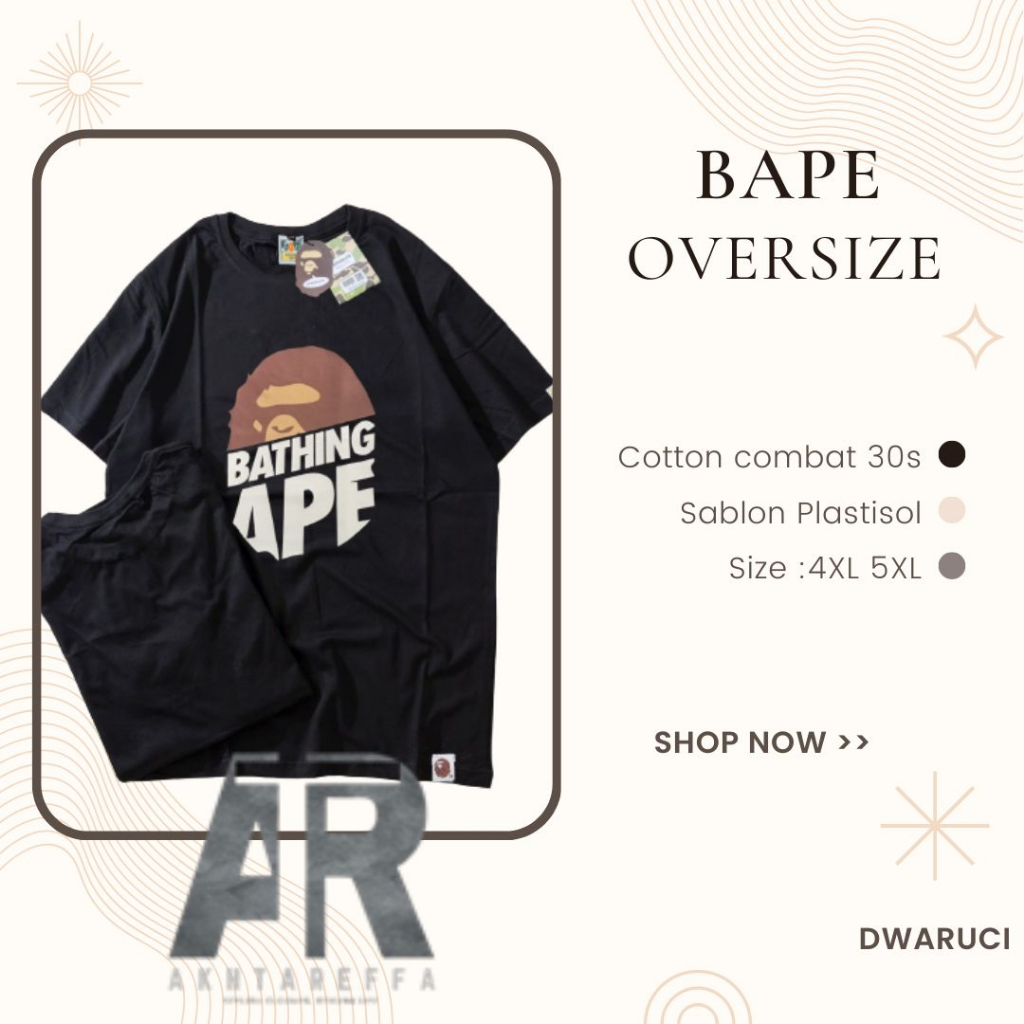 Kaos Bape Big Size 4xl 5xl Tshirt Off White Oversize Xxl Xxxl Pakaian Pria Distro Oversized Baju Jum