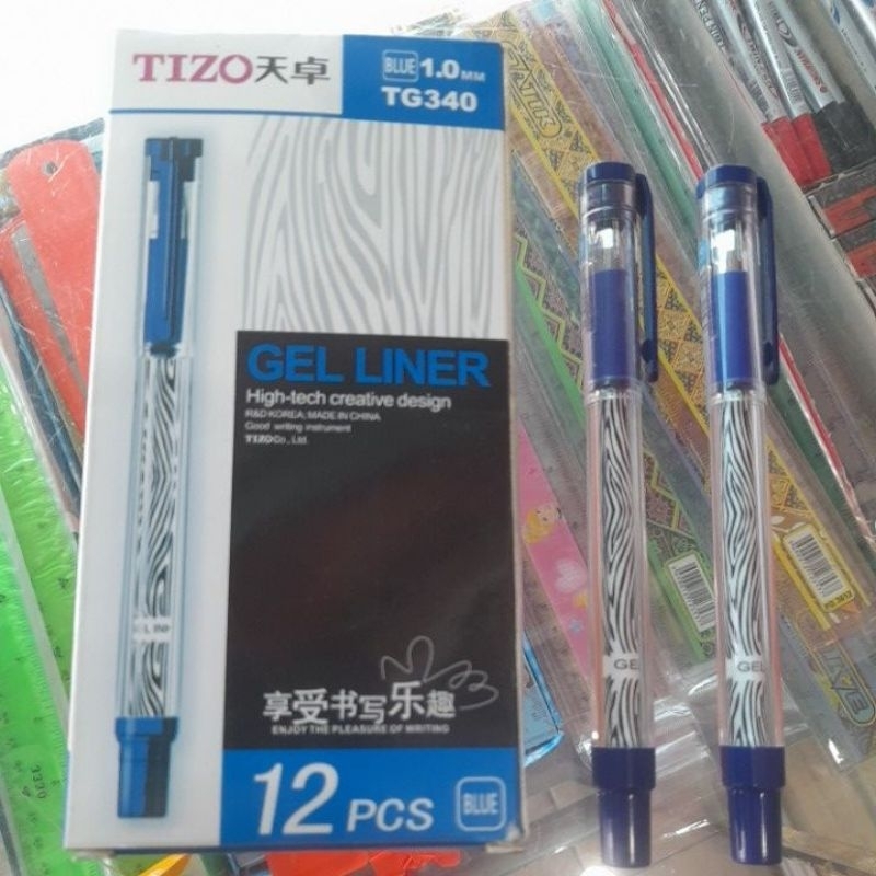 

pulpen pena gel TIZO TG340 tinta biru 1.0mm, pena tanda tangan