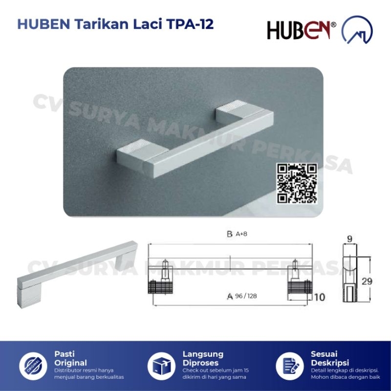 HUBEN TPA12-96/128/160 Tarikan Laci Gagang Pintu Laci Lemari