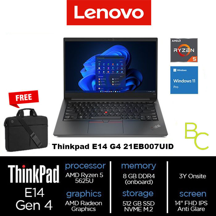 Laptop Lenovo ThinkPad E14 G4 7UID-R5-5625U 8GB 512GB 14"FHD W11PRO