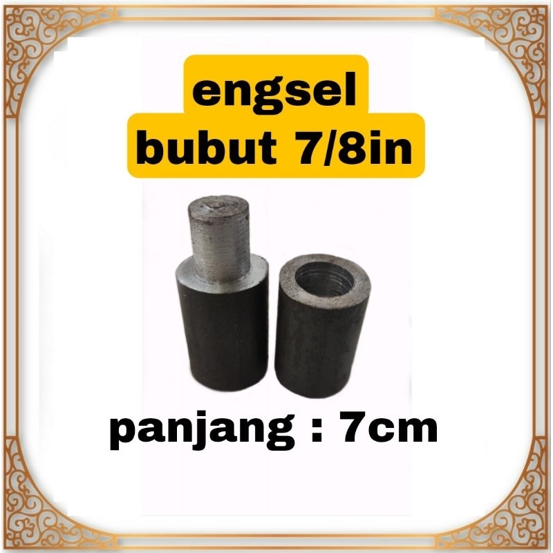 engsel bubut besi ukuran 7/8 pintu pagar gerbang