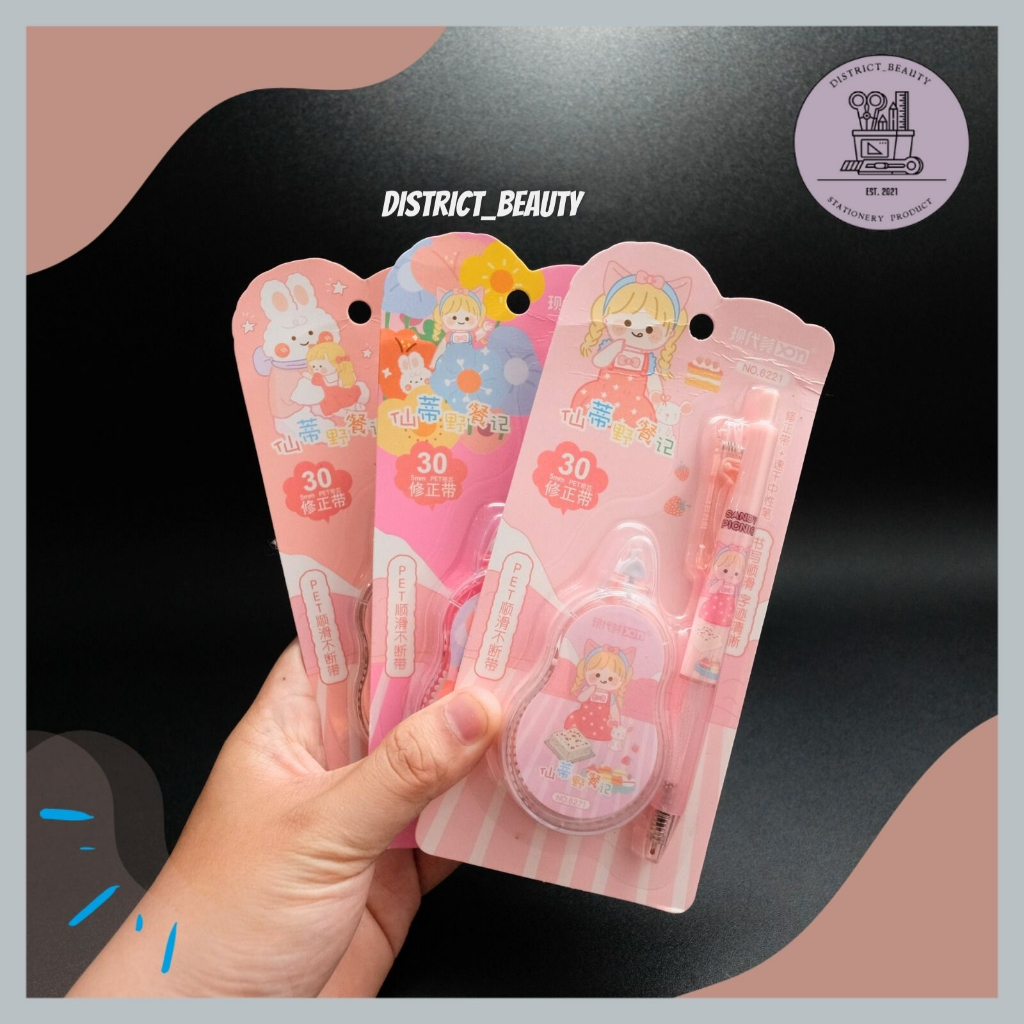 

CORRECTION TAPE 2 IN 1 RABBIT TIP EX ROLL LUCU + PULPEN CETEK RABBIT GIRL XDM 6221 STATIONERY TIP X ROLL LUCU TERMURAH