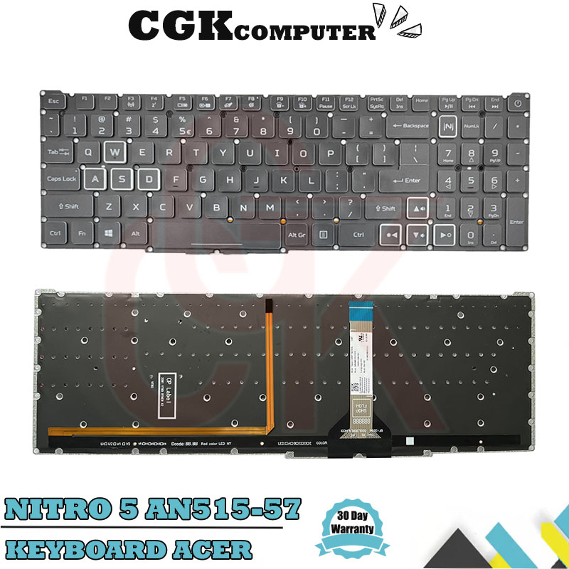 Keyboard Laptop Acer Nitro 5 AN515-57 AN515-45 Black RGB Backlight