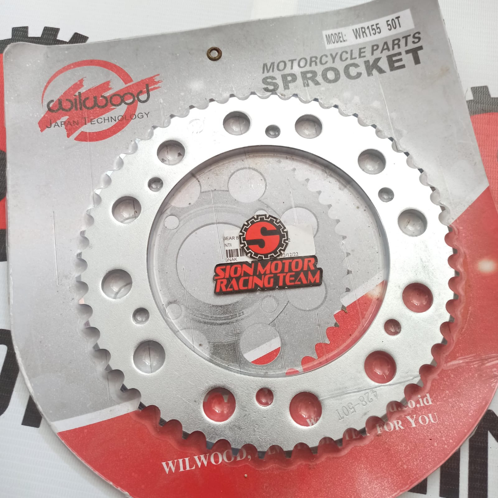 Gir Gear Belakang 428 - 50T Yamaha WR 155 / WR155  Chrome Wilwood