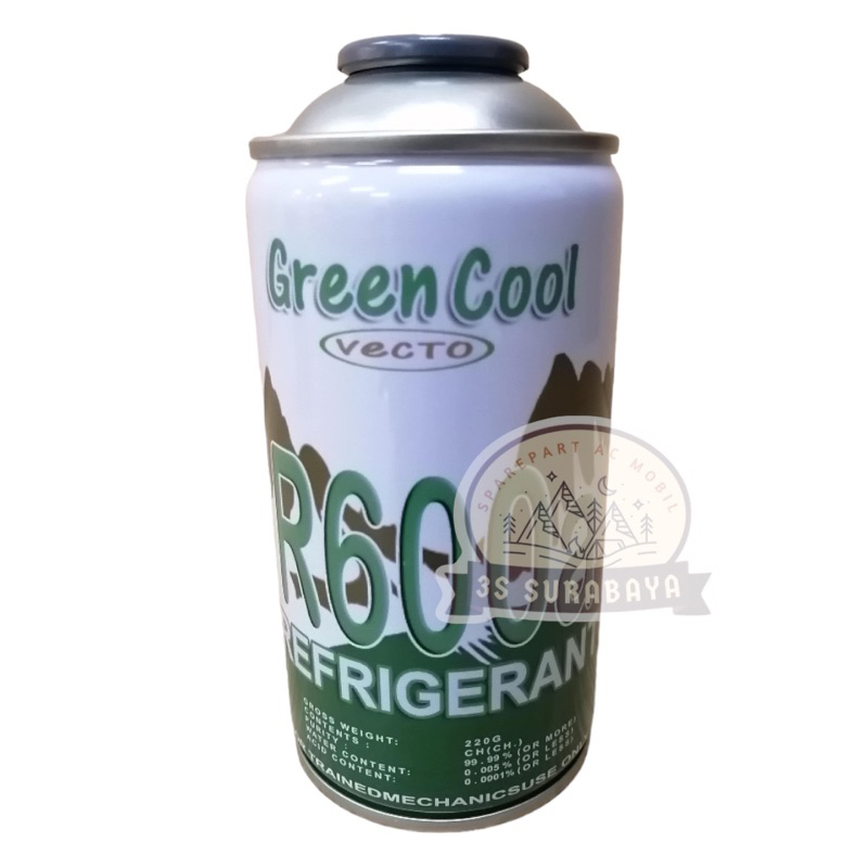 Freon Kaleng Green Cool R600A 120 Gram R 600A R 600 A